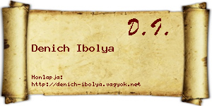 Denich Ibolya névjegykártya