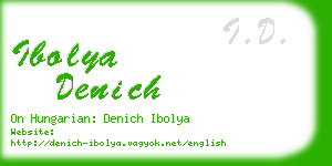 ibolya denich business card